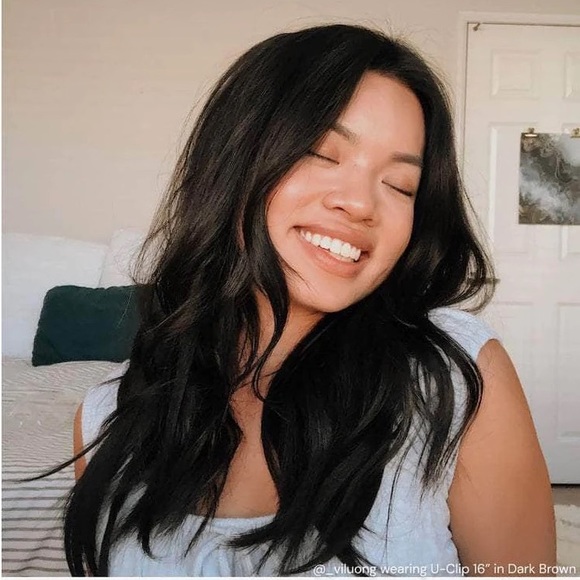 Insert Name Here Dark Brown U-Clip Hair Extensions - Picture 4 of 4